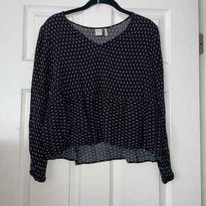 Paper Crane Black and White Peplum Blouse